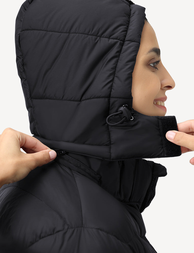 Womens puffer jacket hot sale with hood sale